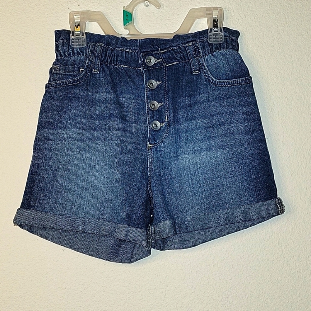 Children's Place, Girls denim button front Pull On shorts size 10, Blue, NWT